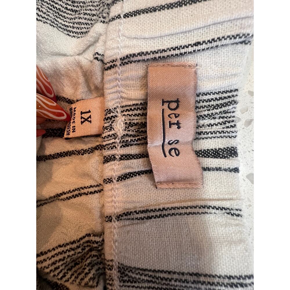 PER SE LINEN BLEND STRIPED CAPRI PANTS WOMENS SIZE 1X - Picture 3 of 7